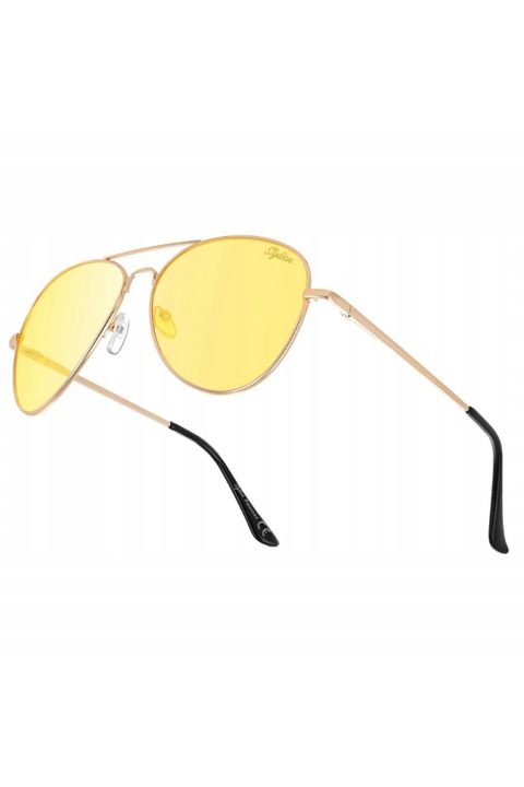 Слънчеви очила, Stylion STL-03C0, Унисекс, поляризирани лещи, златист, един размер