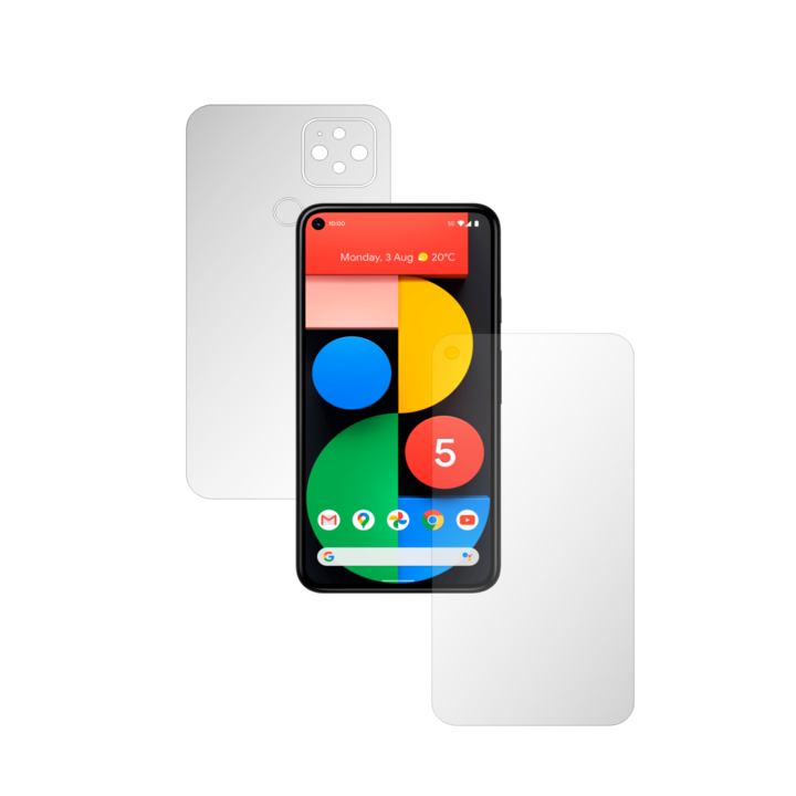 Teljes testű iSkinz önregeneráló fólia a Google Pixel 5 telefonhoz – Invisible Skinz UHD, egyszerű vágás, ultratiszta szilikon védelem a képernyőhöz és a hátlaphoz, átlátszó tapadó bőr