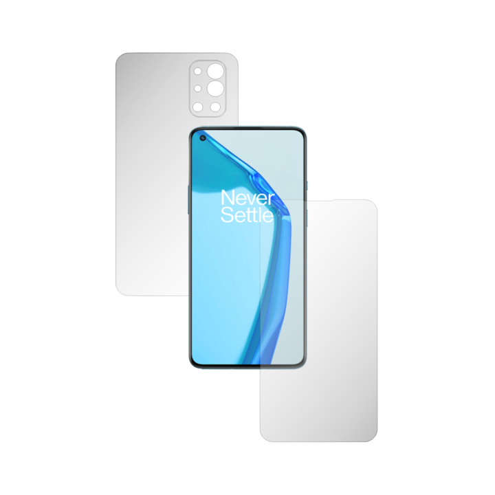 iSkinz Фолио за цяло тяло за OnePlus 9R 5G - Invisible Skinz HD, проста кройка, ултра-прозрачна силиконова защита за екрана и задния капак, прозрачна самозалепваща се кожа