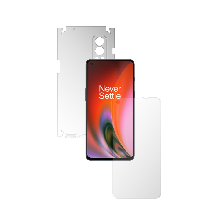iSkinz teljes testfólia OnePlus Nord 2 5G készülékhez – láthatatlan Skinz matt, 360 fokos vágás, szilikon matt ujjlenyomat mentes, tükröződésmentes a képernyőhöz, hát- és oldalsó burkolat, átlátszó öntapadó bőr
