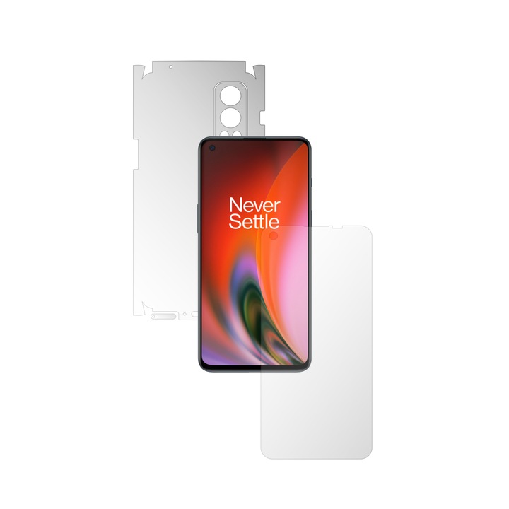 iSkinz Full Body Foil за OnePlus Nord 2 5G - Invisible Skinz HD, 360 Cut, ултра-прозрачна силиконова защита на екрана, заден и страничен капак, прозрачна лепилна кожа