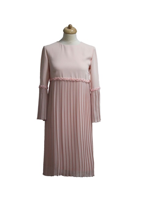Rochie eleganta plisata, roz, marime 38