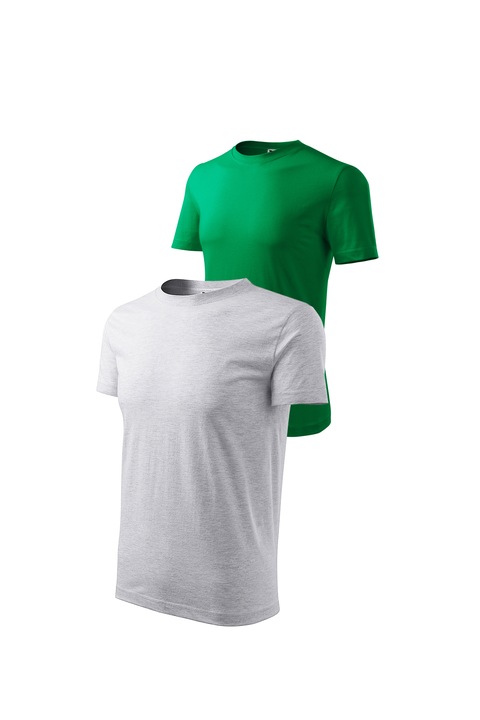 Set 2 tricouri de barbati, Malfini, Classic, mix 5, Gri deschis/Verde Mediu