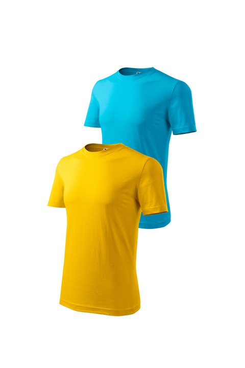 Set 2 tricouri de barbati, Malfini, Classic, mix 6, Galben/Turcoaz