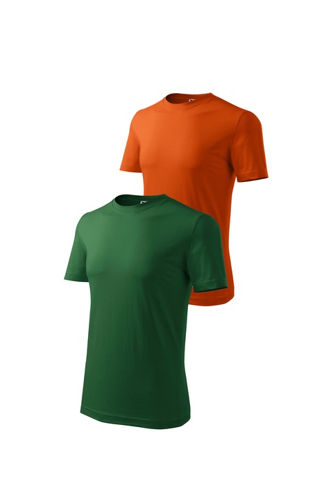 Set 2 tricouri de barbati, Malfini, Classic, mix 8, Portocaliu/Verde sticla