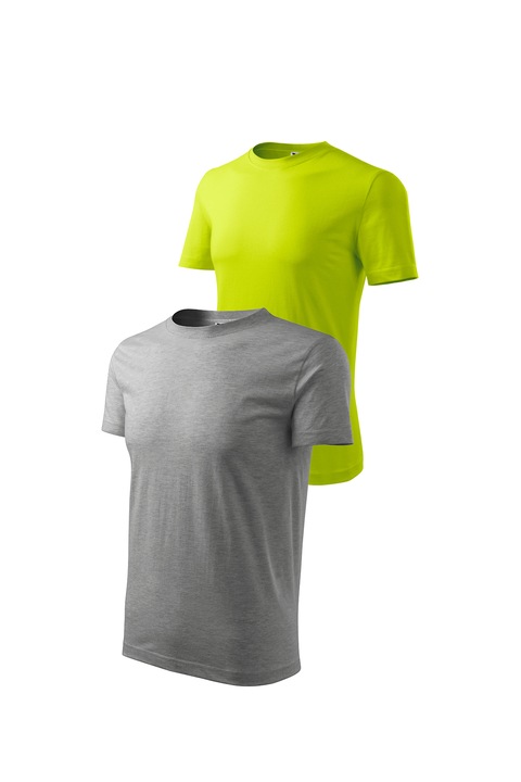 Set 2 tricouri de barbati, Malfini, Classic, mix 5, Verde lime/Gri inchis