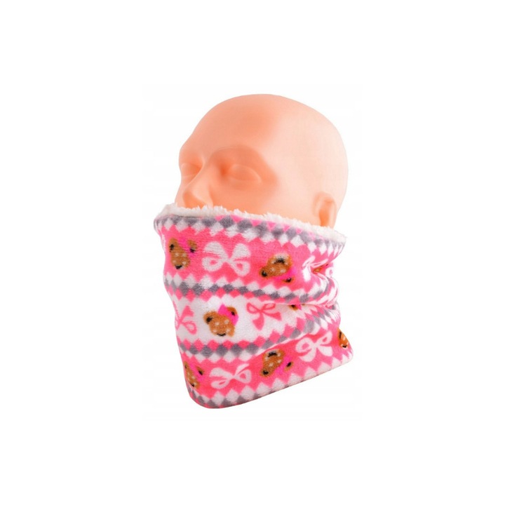 Fular circular pentru copii, Stylion, Model ursuleti, Multifunctional, Polar, Multicolor