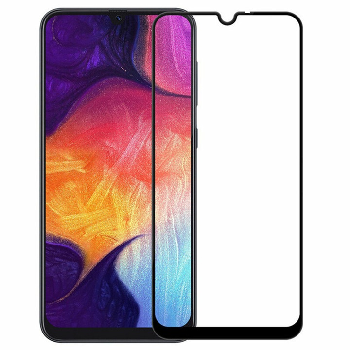 Xiaomi Redmi 9A, 9C kijelzővédő fólia, edzett üveg, 9H keménység, átlátszó-fekete, CRB-BBL5311