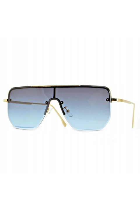 Ochelari de soare pentru barbati, Model aviator, Metal, Gri/Auriu, Marime Universala