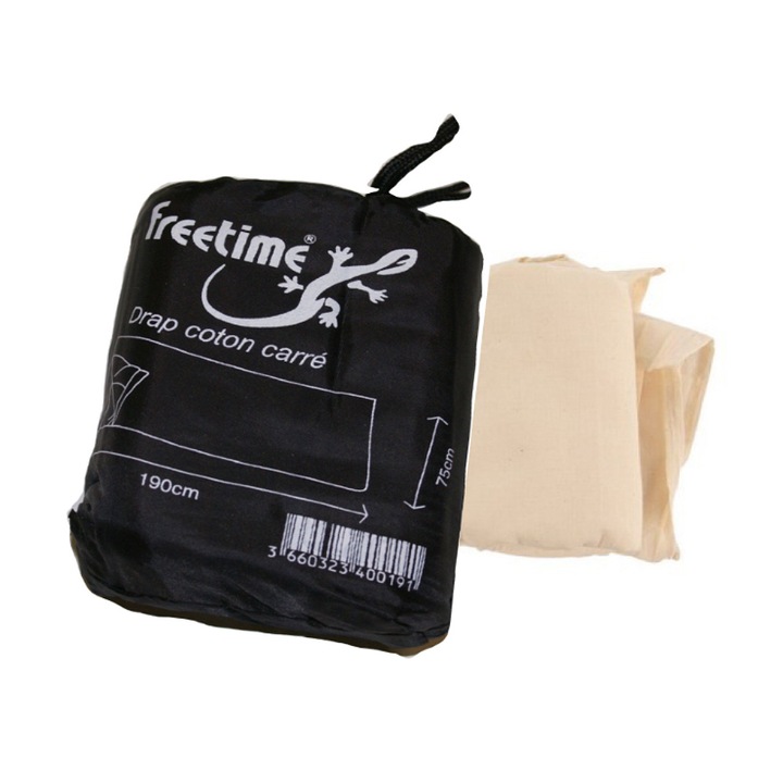 Спален чувал правоъгълен Freetime 40019 памук 190x75см, бежов, памук