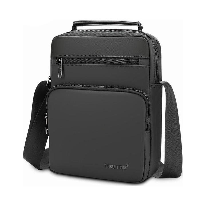 Váll- vagy melltáska 9,7", Tigernu, 27x20,5x7 cm, fekete