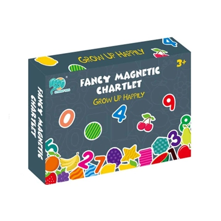 Joc puzzle tabla magnetica, Fructe si cifre, 30 piese