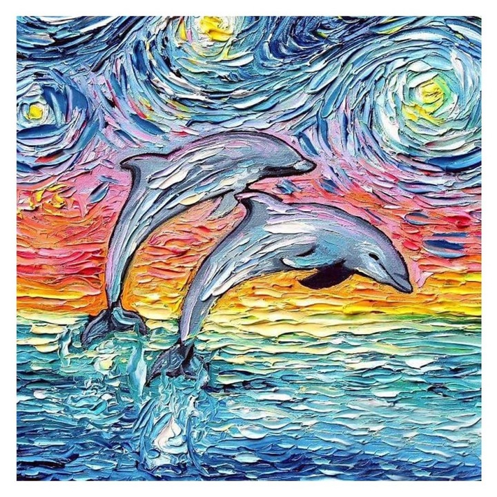 Set de broderie cu diamante 5d 30x30cm, Pictura 5D128, Multicolor