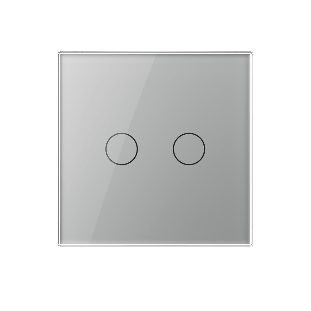 Intrerupator Dublu Wireless cu Touch Livolo din Sticla Securizata, Gri