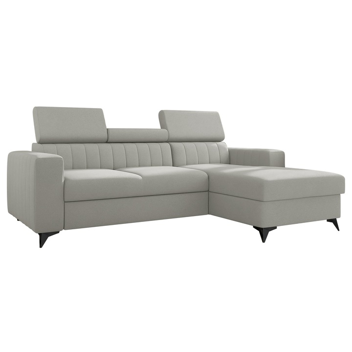 Coltar Levioseno, MIRJAN24, dreapta, gri, 236x172x102 cm