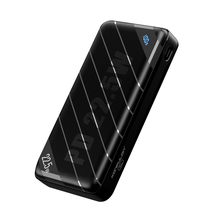 Baterie externa, 20000mAh, 22.5W, USB-C/USB, Negru