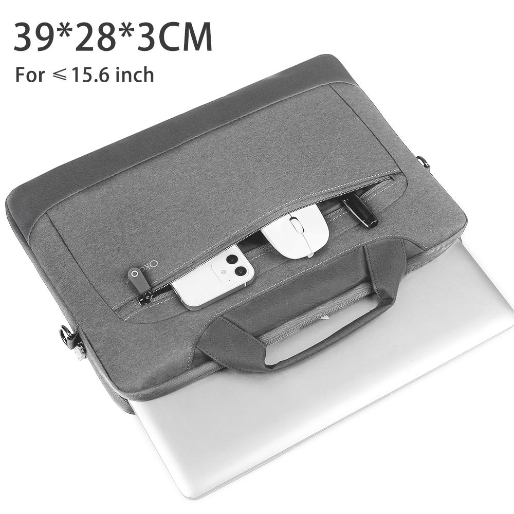 Geanta laptop, Panza/Spuma memorie, 15.4'', Impermeabila, Rezistenta la zgarieturi, Gri