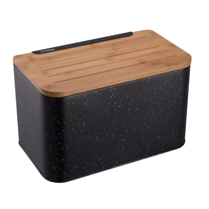 Cutie pentru paine, otel, 35x20,4x21,5 cm neagra, Kinghoff