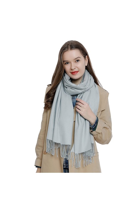 Esarfa dama, JUP, Viscoza, Albastru, 185x65cm