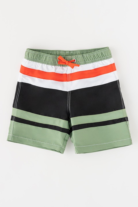 United Colors of Benetton Underwear, Pantaloni scurti de baie cu dungi, Rosu/Verde/Negru