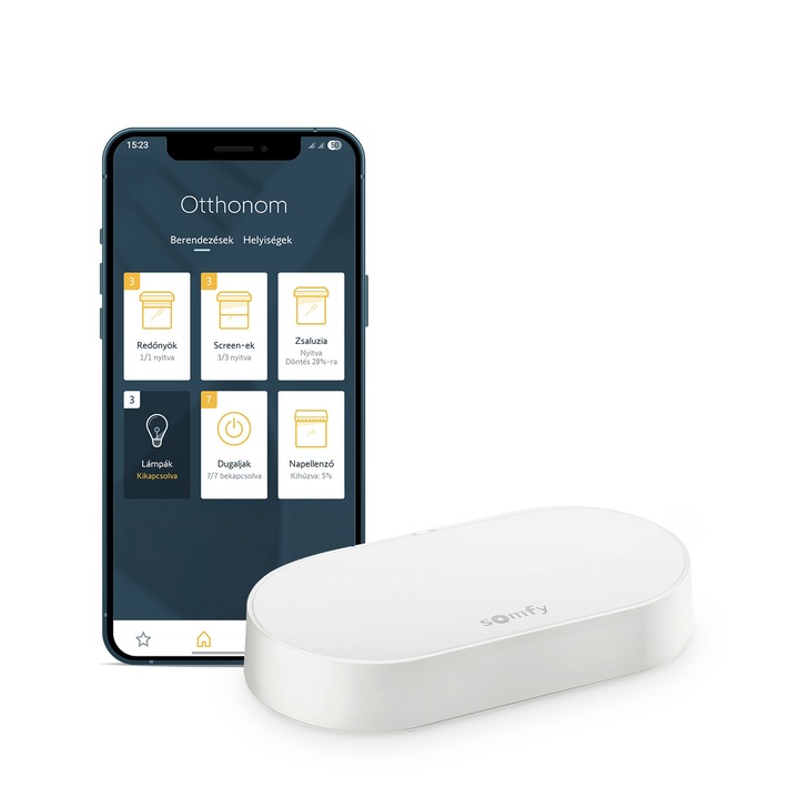 Somfy Connectivity Kit Intelligens vezérlő, Otthoni berendezésekhez, Hang- és alkalmazás vezérlés