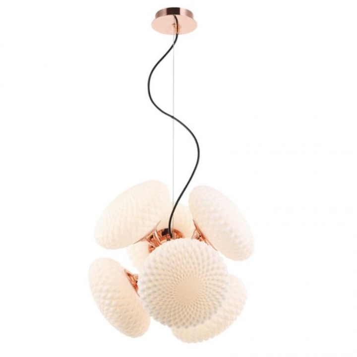 Egyedi Stellar 6 csillár réz, opál fehér, 6xG9