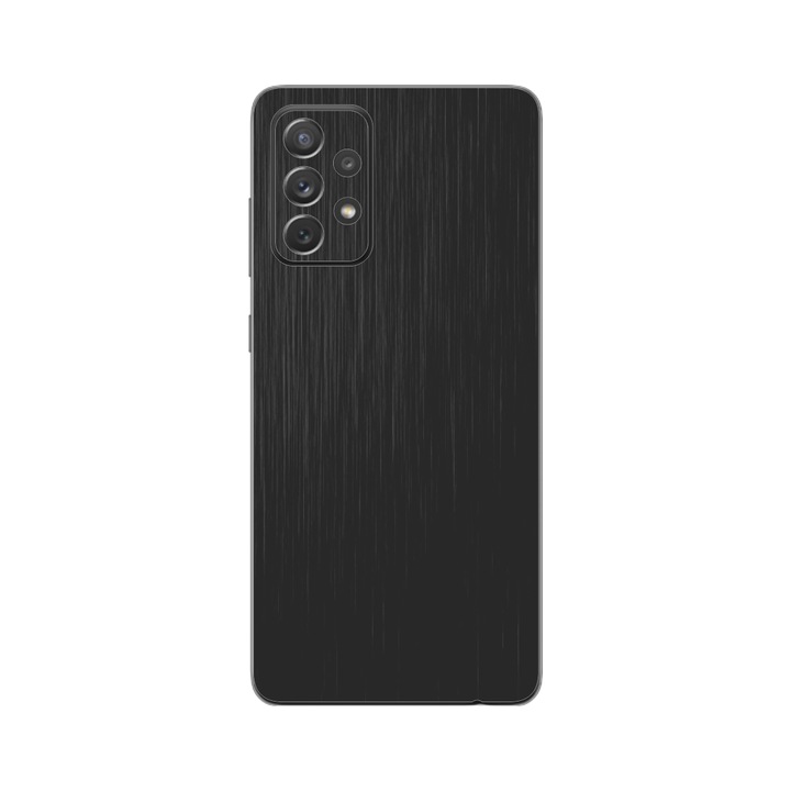Folie Protectie iSkinz pentru Samsung Galaxy A52s 5G - Brushed Negru Simple Cut, Skin Adeziv, Cover pentru Carcasa Spate