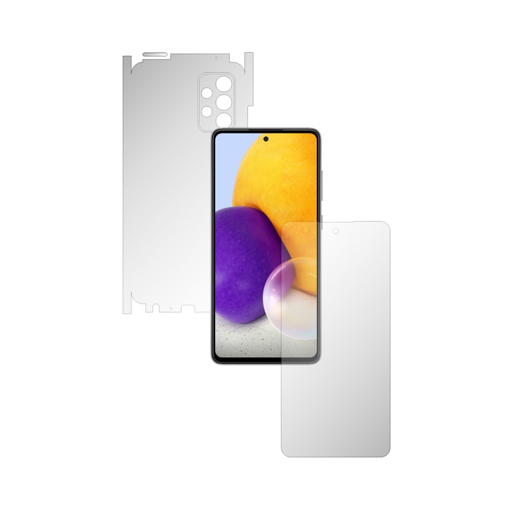 iSkinz Фолио за цяло тяло за Samsung Galaxy A72 - Invisible Skinz HD, 360 Cut, ултра-прозрачна силиконова защита на екрана, заден и страничен капак, прозрачна самозалепваща се кожа