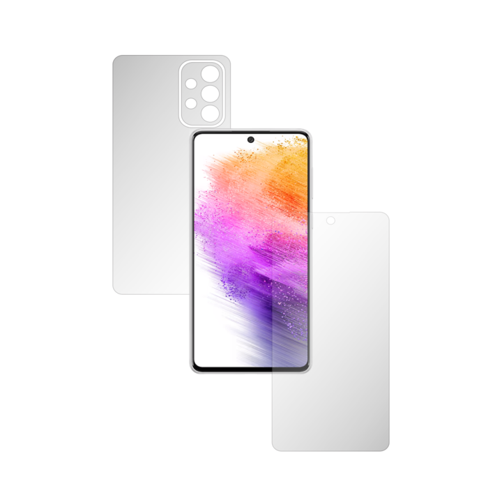 iSkinz matt teljes testfólia Samsung Galaxy A73 5G telefonhoz – láthatatlan Skinz matt, egyszerű vágás, matt ujjlenyomat-mentes, tükröződésmentes szilikon képernyőhöz és hátlaphoz, átlátszó tapadó bőr