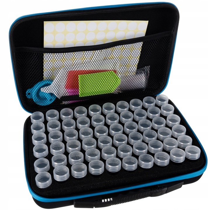 Trusa pentru mozaic cu diamante, Zola®, organizatoare, accesorii, etichete, 32 x 22 x 9.5 cm