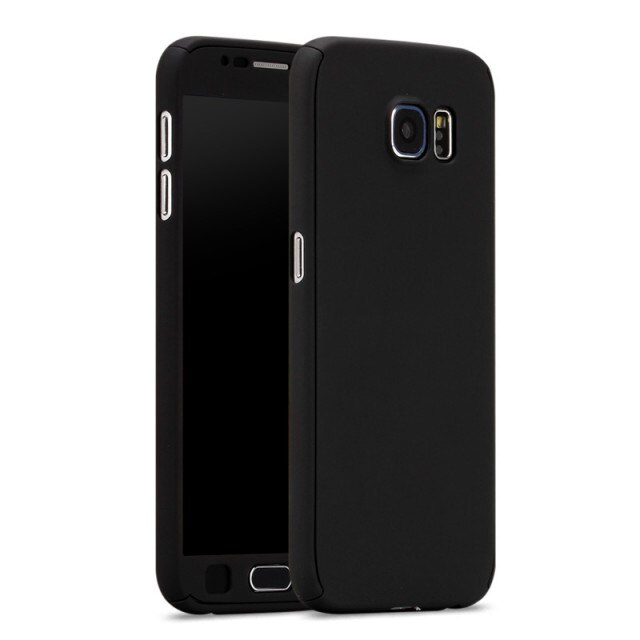Husa Full Cover 360° (fata + spate + geam sticla) pentru Samsung Galaxy S7, negru