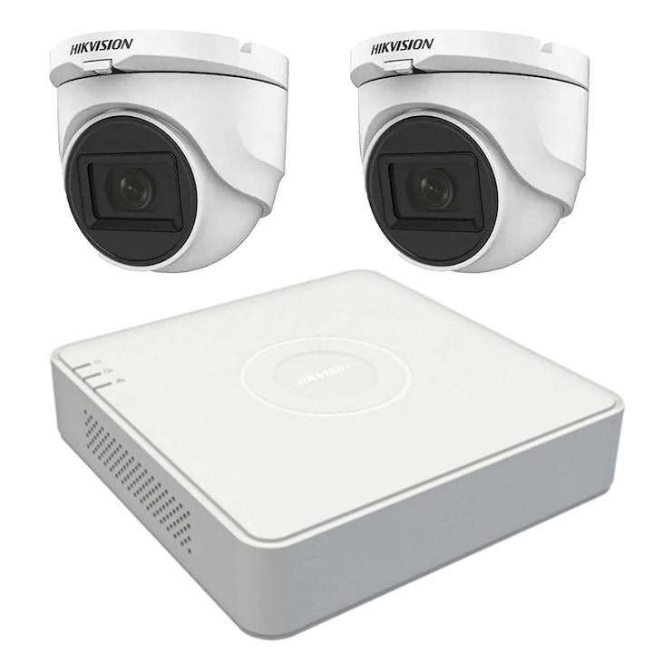 Kit 4 camere supraveghere 2MP, Full HD, IR 40 metri + DVR 4 Canale 1080P lite, Sursa, Cablu, Splitter
