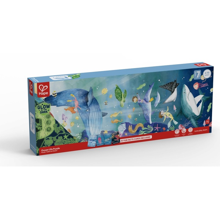 Пъзел, Hape, Океан, Свети на тъмно, 200 части
