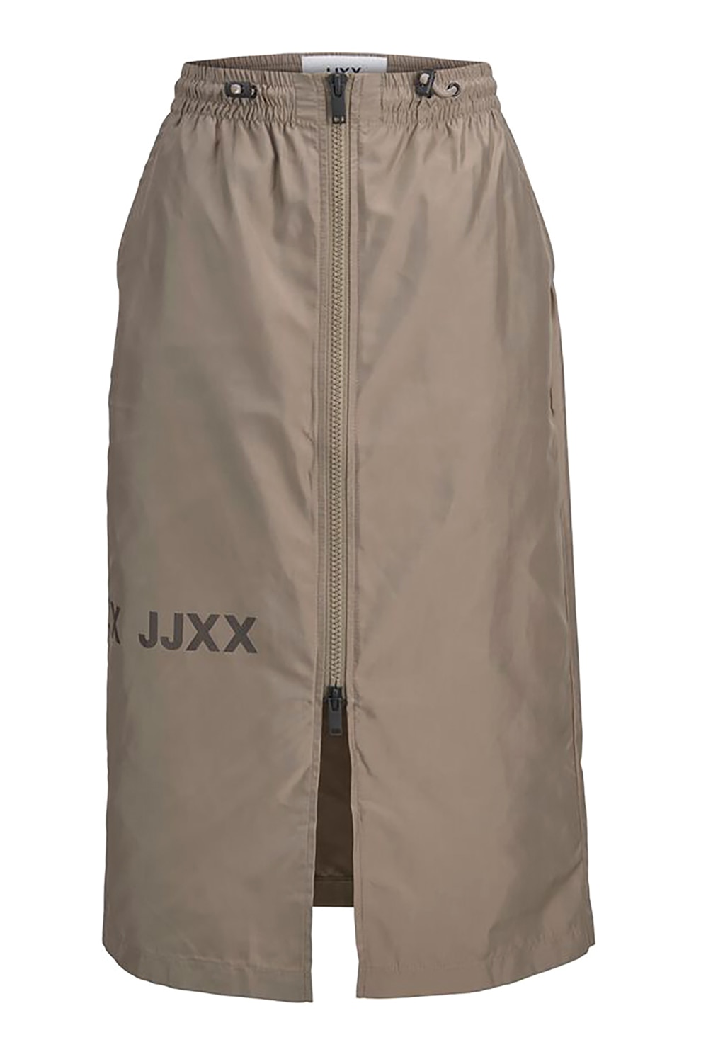 JJXX, Fusta midi cu fermoar frontal, Taupe, XS - eMAG.ro