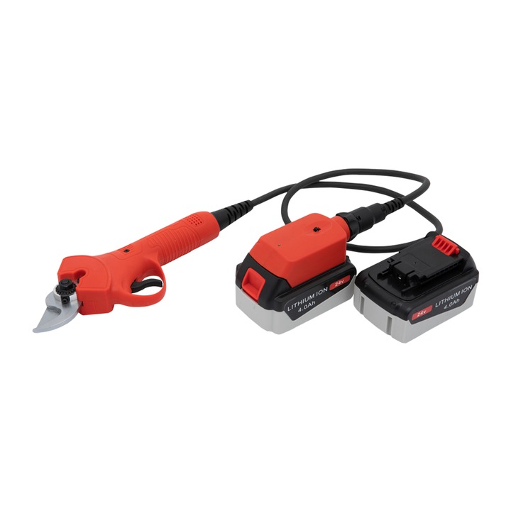 Elektromos kerti olló 24V-os elemmel és bőrönddel Campion CMP0690, 015440VEND, piros