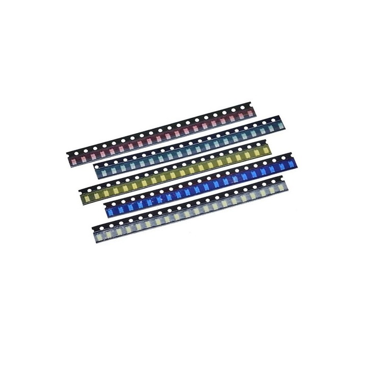 Set banda led SMD 1206, 5 culori, 100 bucati