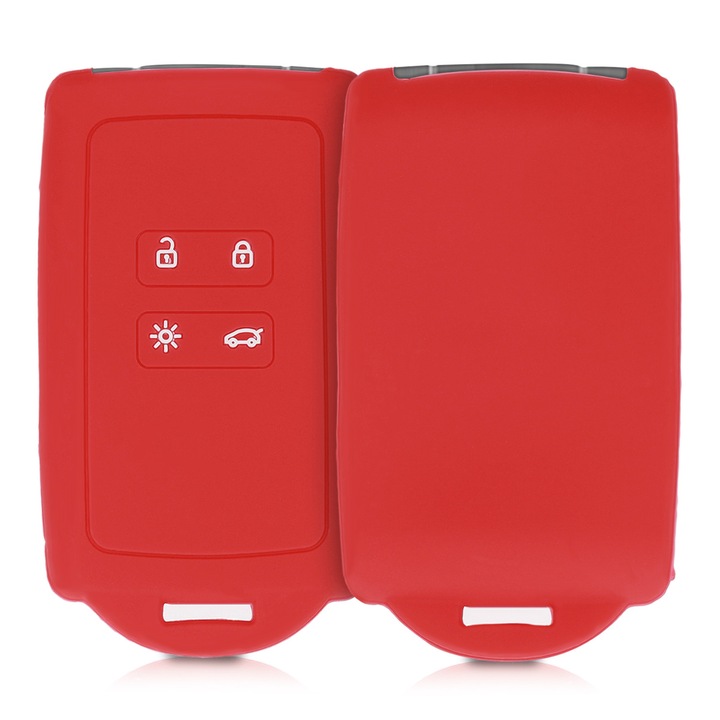 Autókulcs borító Renault / Dacia - 4 gombos - Keyless Go, kwmobile, szilikon, piros, 48035.09