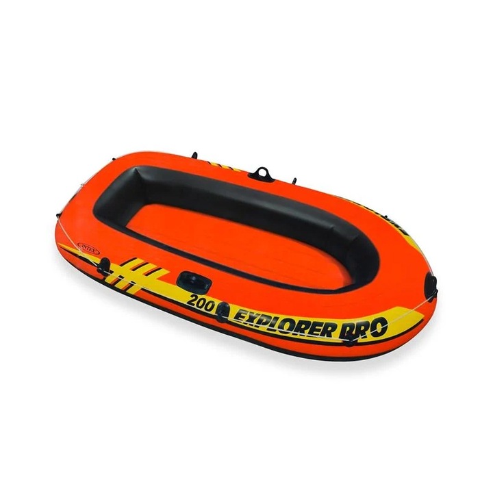 Надуваема лодка Intex, Explorer Pro 200, 196x102x33 см, 120 кг, Двуместна, Оранжев/Жълт