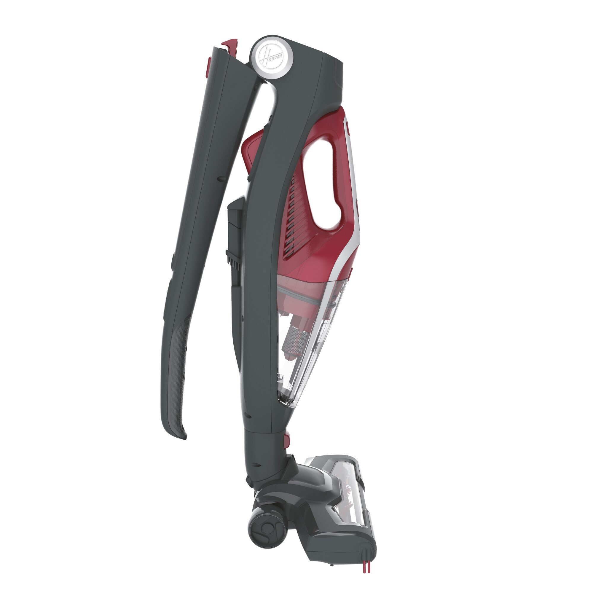 Aspirator de mana fara fir 2 in 1, Hoover, HF21F25, Gri/Rosu