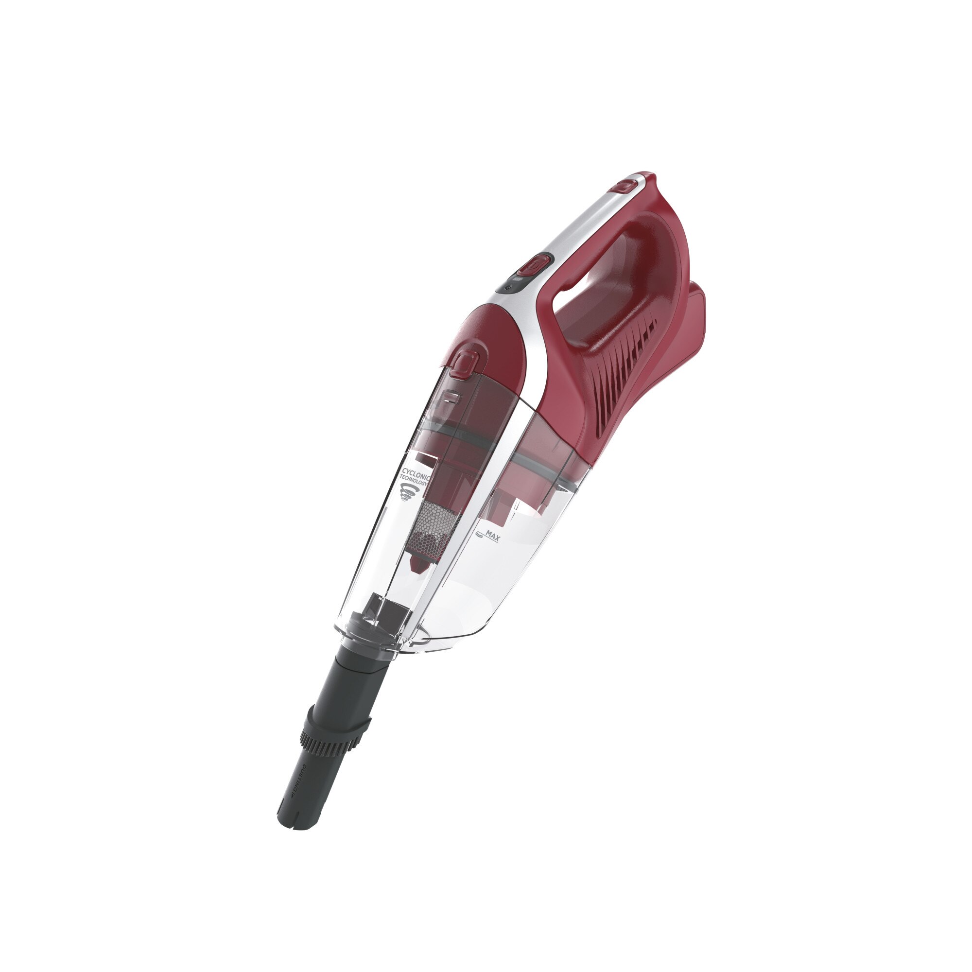 Aspirator de mana fara fir 2 in 1, Hoover, HF21F25, Gri/Rosu