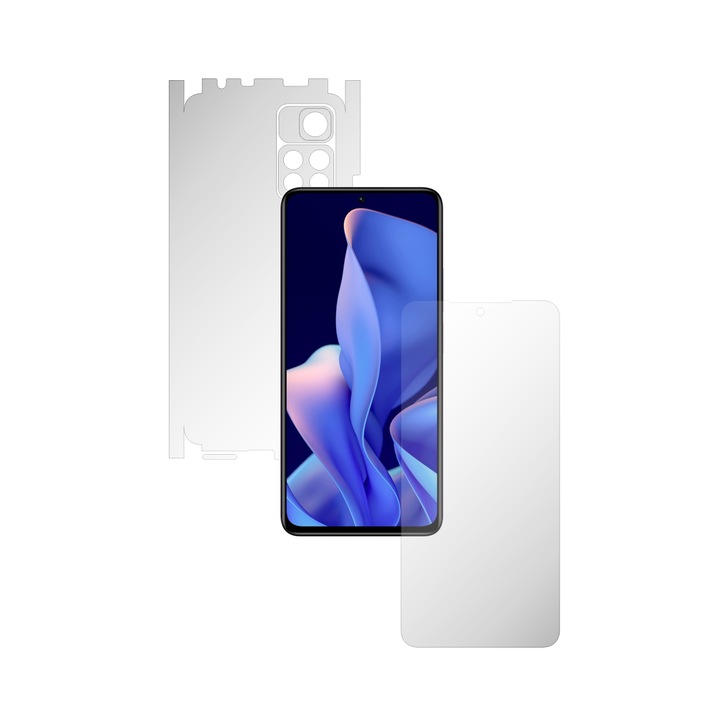 iSkinz Фолио за цялото тяло за Xiaomi Redmi Note 11 Pro+ Plus 5G - Invisible Skinz Matte, 360 Cut, Silicone Matte Anti-Fingerprint, Anti-Reflection for Screen, Back and Side Cover, Transparent Adhesive Skin
