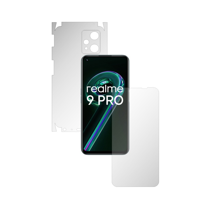 Teljes testű iSkinz önregeneráló fólia Realme 9 5G, 9 Pro 5G telefonhoz – Invisible Skinz UHD, 360 Cut, Ultra-clear szilikon védelem a képernyőhöz, a hátlaphoz és az oldalsó burkolathoz