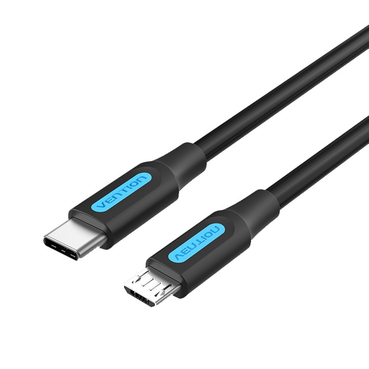 Кабел USB-C 2.0 към Micro-USB 2A, 1 метър, Vention
