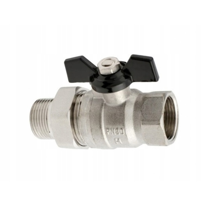 Golyóscsap, sárgaréz, ezüst/fekete