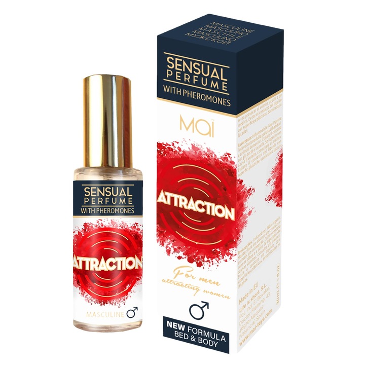Parfum cu feromoni, Attraction, Bed&Body, pentru barbati, 30 ml