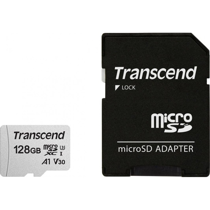 Kártya Transcend TS128GUSD300S-A MicroSDXC 128 GB Class 10 UHS-I/U3 A1 V30