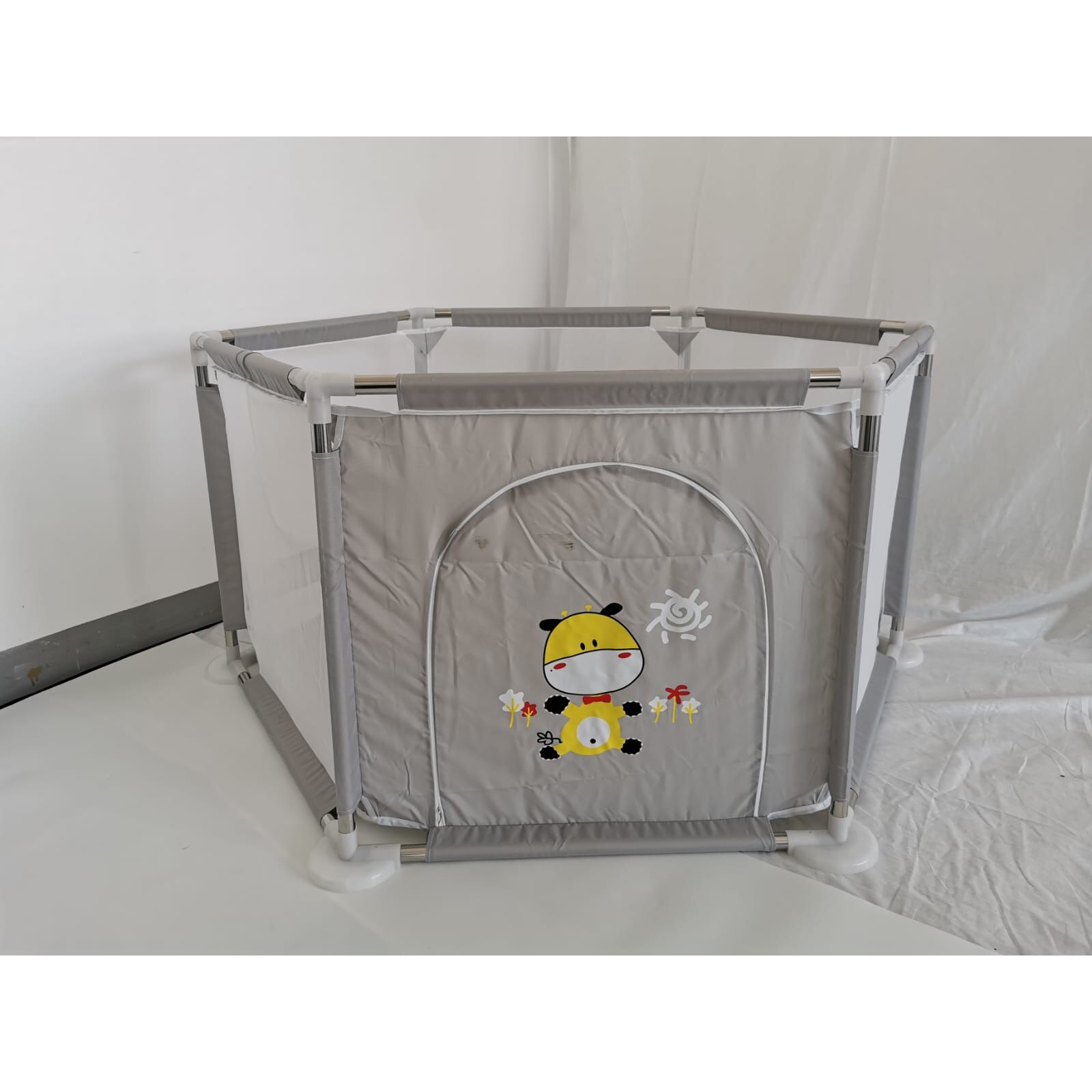 Babák járóka 30 golyóval, Szürke mintával - eMAG.hu