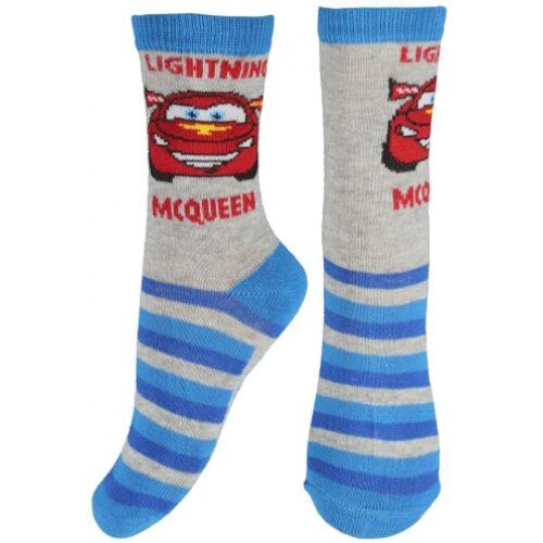 Sosete gri Cars, cu dungi albastre