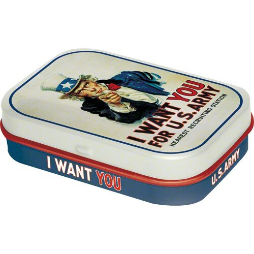 Cutie metalica cu bomboane - I Want You 6x4x1,6 cm