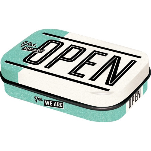 Cutie metalica cu bomboane - Open 6x4x1,6 cm